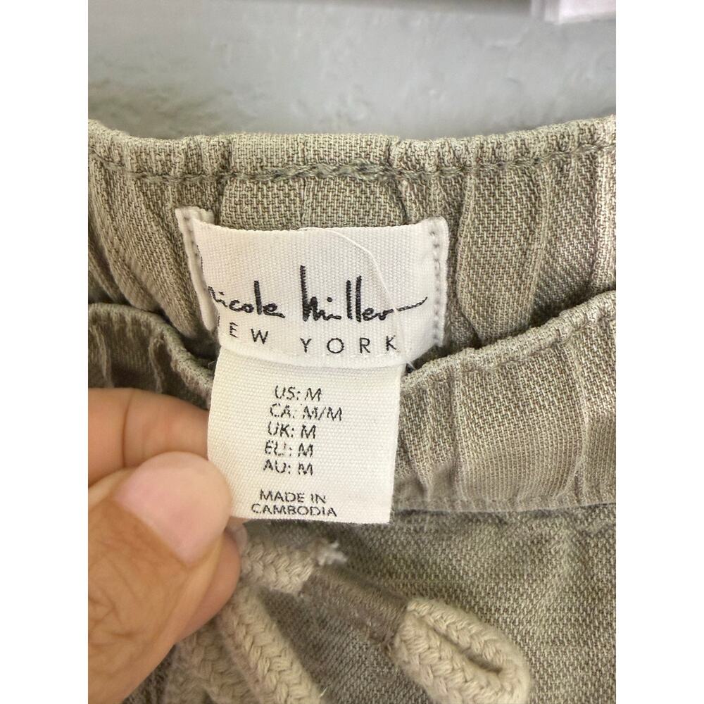 Nicole Miller Linen Lyocell Blend Cargo Jogger Pants Women’s Medium Summer - Picture 5 of 7